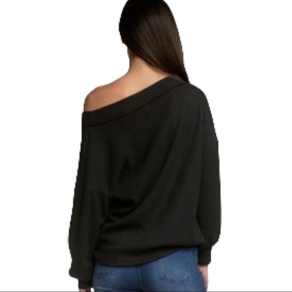 Net Elan Bruna Top-Long Sleeve Waffle Knit - Picture 2 of 8